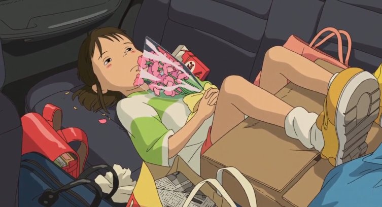 Chihiro grieving her childhood in Spirited Away